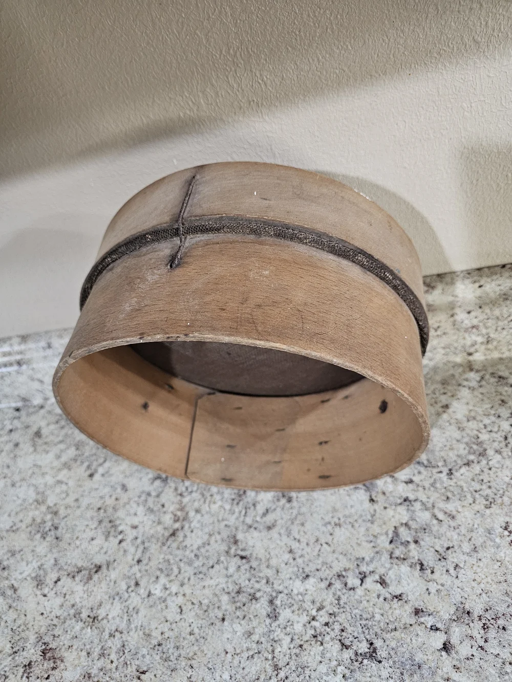 Vintage/Antique Wooden Flour Sieve with Metal Mesh